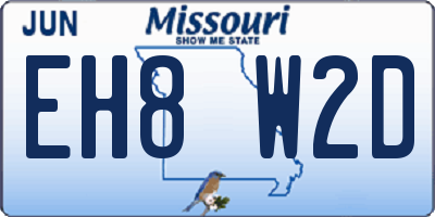 MO license plate EH8W2D