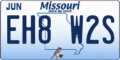 MO license plate EH8W2S