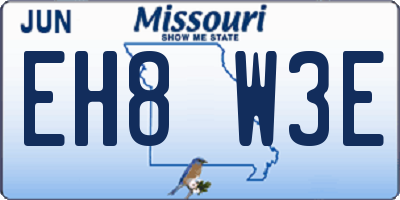 MO license plate EH8W3E