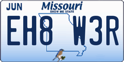 MO license plate EH8W3R