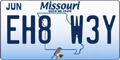 MO license plate EH8W3Y
