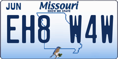MO license plate EH8W4W