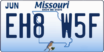 MO license plate EH8W5F