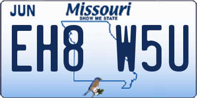 MO license plate EH8W5U