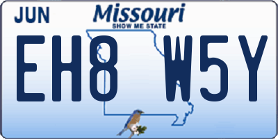 MO license plate EH8W5Y