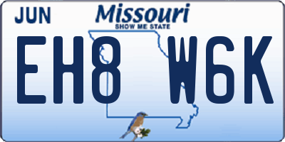 MO license plate EH8W6K