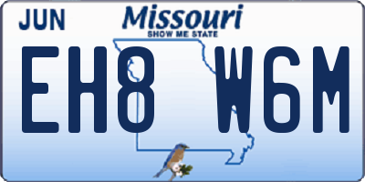 MO license plate EH8W6M