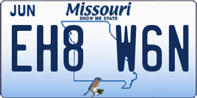 MO license plate EH8W6N