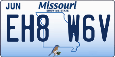 MO license plate EH8W6V