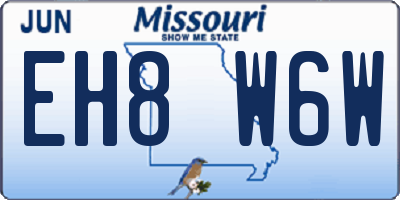 MO license plate EH8W6W
