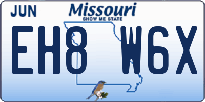 MO license plate EH8W6X