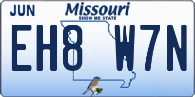 MO license plate EH8W7N
