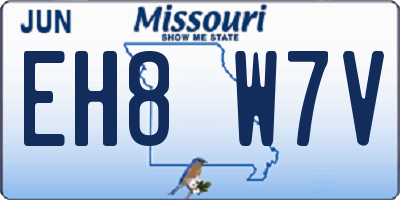 MO license plate EH8W7V