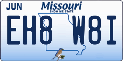 MO license plate EH8W8I