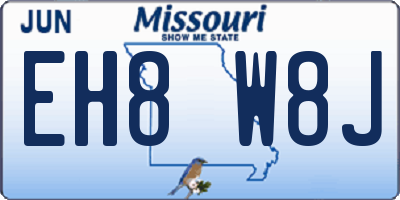 MO license plate EH8W8J