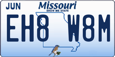 MO license plate EH8W8M