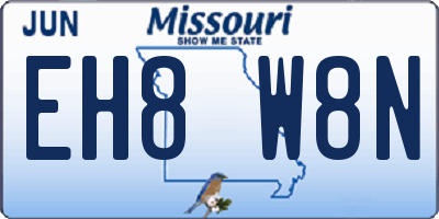 MO license plate EH8W8N