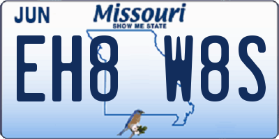 MO license plate EH8W8S