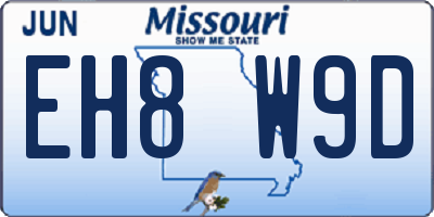 MO license plate EH8W9D