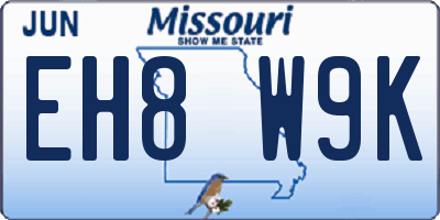 MO license plate EH8W9K