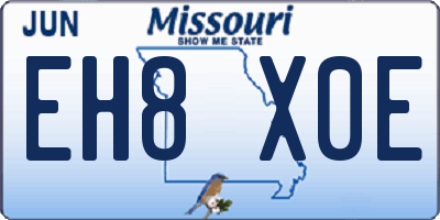 MO license plate EH8X0E