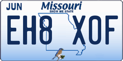 MO license plate EH8X0F