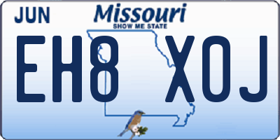MO license plate EH8X0J