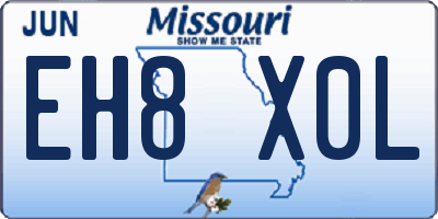 MO license plate EH8X0L