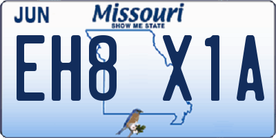 MO license plate EH8X1A