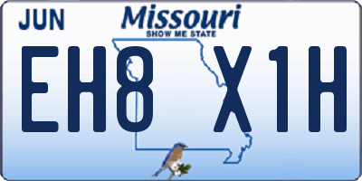 MO license plate EH8X1H