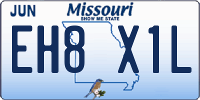MO license plate EH8X1L