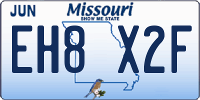 MO license plate EH8X2F