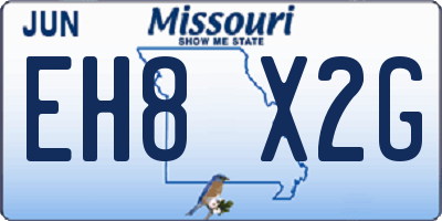 MO license plate EH8X2G