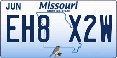 MO license plate EH8X2W