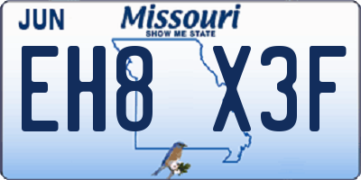 MO license plate EH8X3F