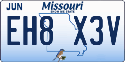 MO license plate EH8X3V