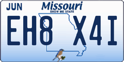 MO license plate EH8X4I