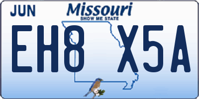 MO license plate EH8X5A