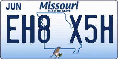 MO license plate EH8X5H