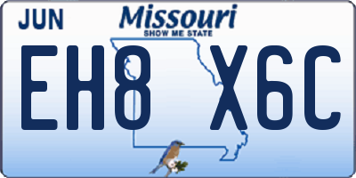 MO license plate EH8X6C