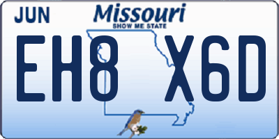 MO license plate EH8X6D