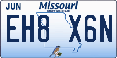 MO license plate EH8X6N