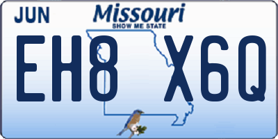 MO license plate EH8X6Q