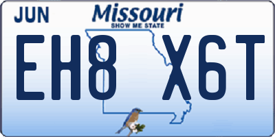 MO license plate EH8X6T