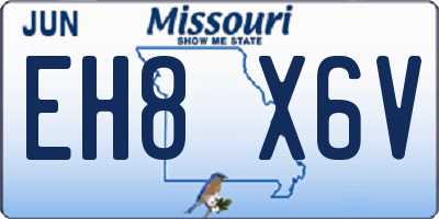 MO license plate EH8X6V