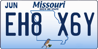 MO license plate EH8X6Y