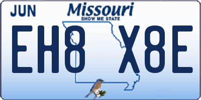 MO license plate EH8X8E