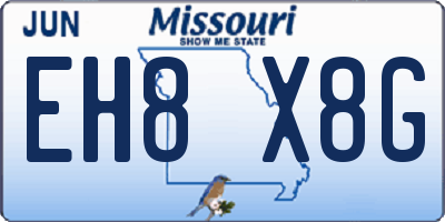 MO license plate EH8X8G
