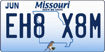 MO license plate EH8X8M
