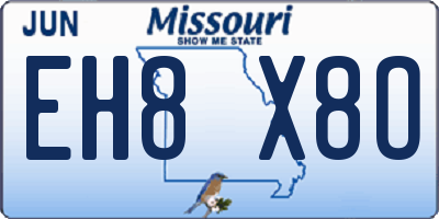 MO license plate EH8X8O